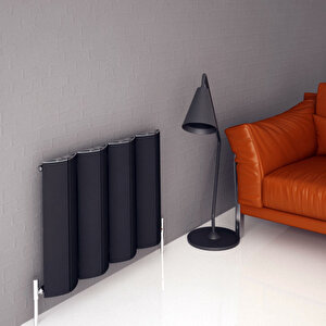 Nixie Yatay Alüminyum Radyatör Modern Tasarım Siyah 60x104,5 Cm 60x104,5 cm