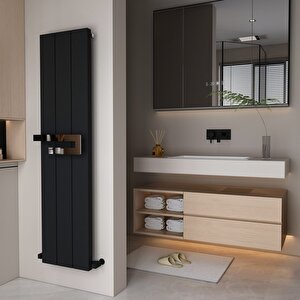Carisa Elvino Bath Alüminyum Havlupan Modern Tasarım Siyah 150x37 Cm