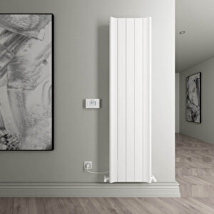 Boreas Hybrid B Dikey Elektrikli Radyatör Modern Tasarım Beyaz 180x46,2 Cm 180x46,2 cm