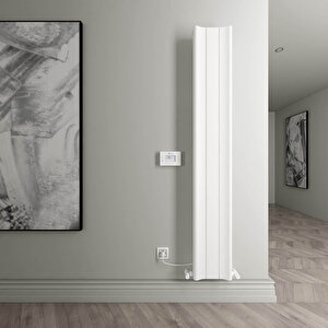 Boreas Hybrid B Dikey Elektrikli Radyatör Modern Tasarım Beyaz 180x46,2 Cm 180x46,2 cm