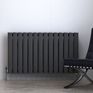 Vesta Yatay Alüminyum Radyatör Modern Tasarım Koyu Gri 60x104,5 Cm 60x104,5 cm