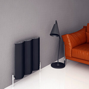 Nixie Yatay Alüminyum Radyatör Modern Tasarım Siyah 60x62,5 Cm 60x62,5 cm