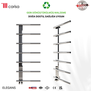 Carisa Elegans Paslanmaz Çelik Havlupan Modern Tasarım Ayna Polisaj 80x50 Cm