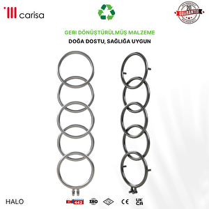 Carisa Halo Paslanmaz Çelik Havlupan Modern Tasarım Satine 147x40 Cm