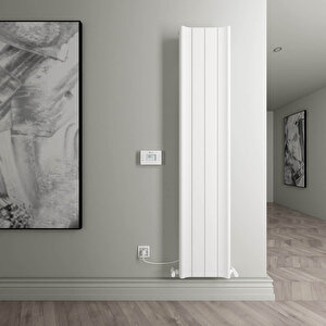 Boreas Hybrid B Dikey Elektrikli Radyatör Modern Tasarım Beyaz 180x36,9 Cm 180x36,9 cm