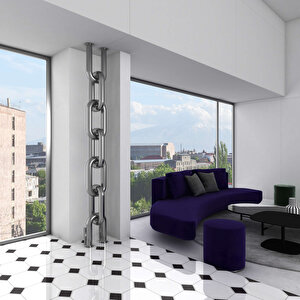 Link Floor Dikey Paslanmaz Çelik Radyatör Modern Tasarım Ayna Polisaj 230x24 Cm 230x24 cm