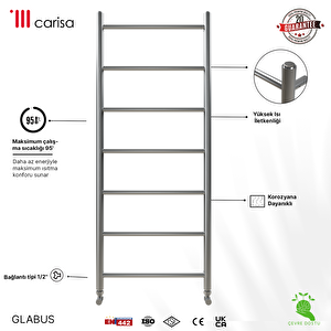 Carisa Globus Paslanmaz Çelik Havlupan Modern Tasarım Satine 180x50 Cm