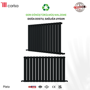 Carisa Plata Yatay Yakıt Tasarruflu Premium Malzeme Alüminyum Radyatör Modern Tasarım Antrasit 60x63 Cm