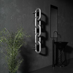Link Dikey Paslanmaz Çelik Radyatör Modern Tasarım Satine 130x24 Cm 130x24 cm