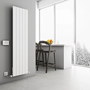 Boreas Hybrid M Dikey Elektrikli Radyatör Modern Tasarım Beyaz 180x46,2 Cm 180x46,2 cm