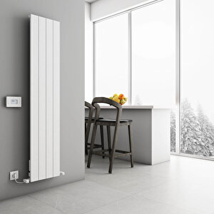 Boreas Hybrid M Dikey Elektrikli Radyatör Modern Tasarım Beyaz 180x36,9 Cm 180x36,9 cm