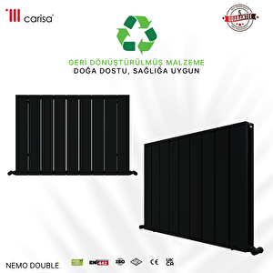 Carisa Nemo Double (reverse Side Monza) Yatay Alüminyum Radyatör Modern Tasarım Koyu Gri 60x56,5 Cm