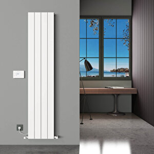 Boreas Hybrid N Dikey Elektrikli Radyatör Modern Tasarım Beyaz 180x36,9 Cm 180x36,9 cm