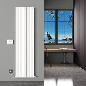 Boreas Hybrid N Dikey Elektrikli Radyatör Modern Tasarım Beyaz 180x46,2 Cm 180x46,2 cm