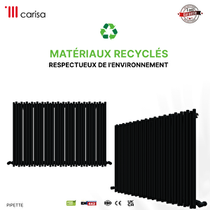 Carisa Pipette Yatay Yakıt Tasarruflu Premium Malzeme Alüminyum Radyatör Modern Tasarım Antrasit 60x85 Cm