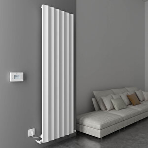 Boreas Hybrid S Dikey Elektrikli Radyatör Modern Tasarım Beyaz 180x55,5 Cm 180x55,5 cm