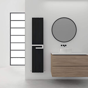 Elvino Bath Mirror Alüminyum Havlupan Modern Tasarım Siyah 180x37 Cm 180x37 cm