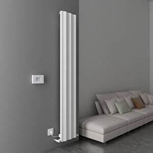 Boreas Hybrid S Dikey Elektrikli Radyatör Modern Tasarım Beyaz 180x27,6 Cm 180x27,6 cm
