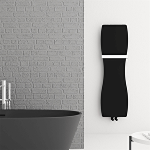 Hamlets Dikey İnce Tasarım Çelik Radyatör Modern Tasarım Siyah 119x35,3 Cm 119x35,3 cm