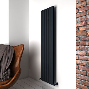 Plata Double Dikey Alüminyum Radyatör Modern Tasarım Antrasit 180x42 Cm 180x42 cm