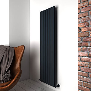 Plata Double Dikey Alüminyum Radyatör Modern Tasarım Antrasit 180x49 Cm 180x49 cm