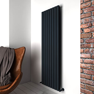 Plata Double Dikey Alüminyum Radyatör Modern Tasarım Antrasit 180x56 Cm 180x56 cm