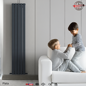 Plata Dikey Yakıt Tasarruflu Premium Malzeme Alüminyum Radyatör Modern Tasarım Antrasit 180x56 Cm 180x56 cm