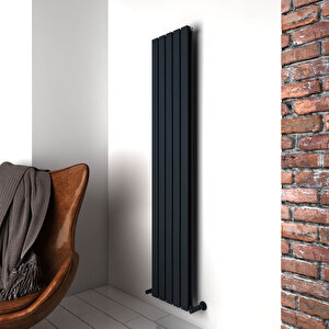 Plata Double Dikey Alüminyum Radyatör Modern Tasarım Antrasit 180x35 Cm 180x35 cm