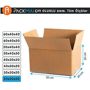 30x20x20cm 10Adet 1.Kalite 6mm Kalın Boş Karton Koli-Ev Taşıma-Çeyiz-Depolama-Nakliye