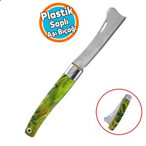 1 Adet Plastik Saplı Bıçak Çakı Soğuk Aşı Macunu Profesyonel Çelik Tepeli Uç Bağ Ağaç Budama Bıçağı