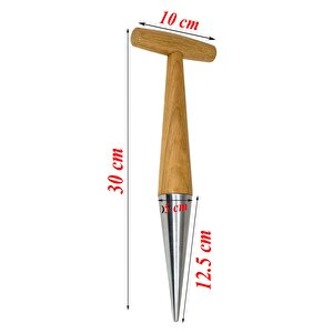Fide Dikme Aparatı Aleti Fide Tohum Dikici Çiçek Ekici Ve Sökücü Paslanmaz Çelik 30 Cm