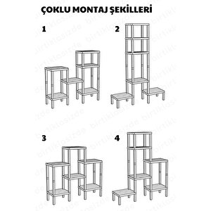 6 Katlı Modüler Raf Banyo Düzenleyici Mutfak Balkon Salon Bahçe Organizeri