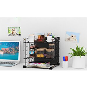 Aparatlı 3 Katlı Çelik Duvar Rafı  - Dayanıklı Ve Ayarlanabilir Tel Tasarım