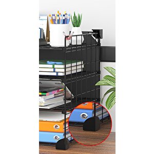 Aparatlı 3 Katlı Çelik Duvar Rafı  - Dayanıklı Ve Ayarlanabilir Tel Tasarım