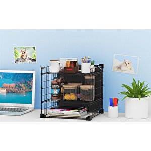 Aparatlı 3 Katlı Çelik Duvar Rafı  - Dayanıklı Ve Ayarlanabilir Tel Tasarım