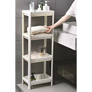 4 Katlı Düzenleyici Raf Ünitesi Beyaz, Kitaplık, Banyo, Mutfak Rafı. Ayakkabılık, Organizer