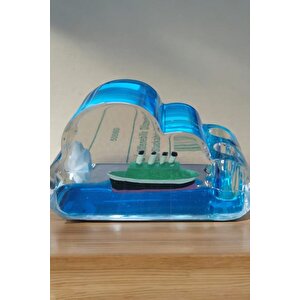 Batmayan Gemi Temalı Kalemlik - Masaüstü Dekoratif Kalem Standı