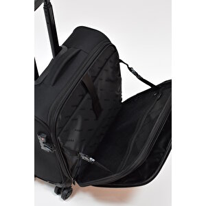 Fossil Macbook Air - Macbook Pro 15.6&16 İnç Uyumlu Laptop Bölmeli Kabin Boy Pilot Valiz Siyah Fsl031