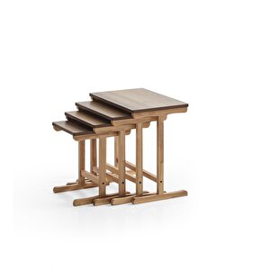 Walnut Dörtlü Zigon Sehpa |ceviz | Kayın Sehpa