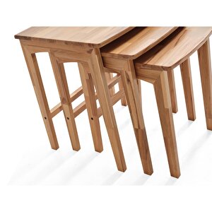 Ready Natural Üçlü Zigon Sehpa | Ceviz | Kayın Sehpa