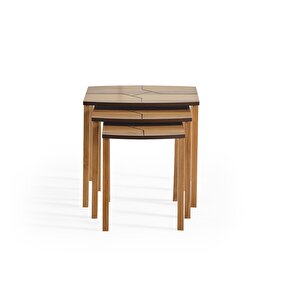 Hardwood Üçlü Zigon Sehpa | Ceviz | Kayın Sehpa
