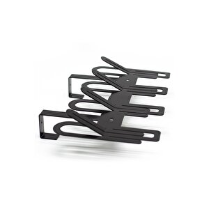 Metal Modern Desenli Çok Amaçlı Metal Kapı Arkası Askılığı Siyah