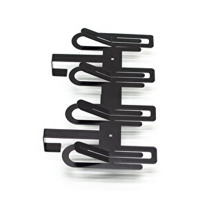 Metal Modern Desenli Çok Amaçlı Metal Kapı Arkası Askılığı Siyah