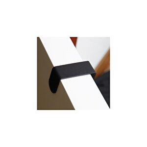 Metal Modern Desenli Çok Amaçlı Metal Kapı Arkası Askılığı Siyah