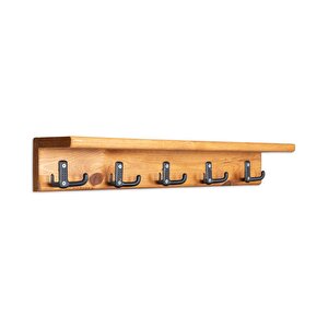 Dekoratif Ahşap Duvar Rafı Askılık Antre Hol Baharatlık Kupa Rafı 60x9x11 Cm