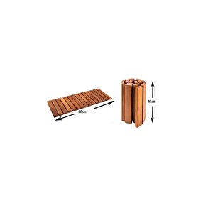 Ahşap Paspas Banyo Paspası Duşakabin Lavabo Kapı Önü Paspas 68x40 Cm Büyük Boy