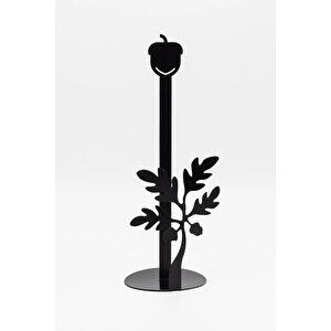 Metal Kağıt Havluluk Siyah Dik Havlu Peçetelik Standart Ve Büyük Boy Rulo Uyumlu Pelit Desenli