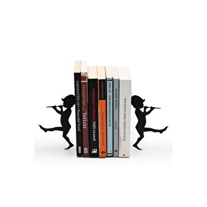 Zurnalı Adam Figürlü Metal Kitap Tutucu Siyah Kitap Desteği