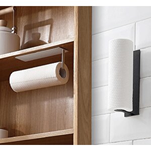 Yapışkanlı Kağıt Rulo Havluluk, Kağıt Havlu Askısı, Havlu Askısı, Metal Kağıt Havlu Askısı Siyah