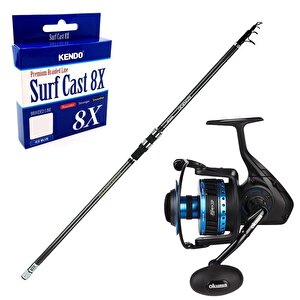 Yekoutdoor Yüksek Performans Okuma Olta Seti Okuma Revenger 420 Cm Surf Kamışı&okuma Azores Zxp-8000 6+1 Bb Olta Makinesi
